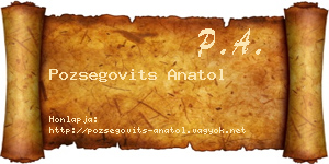 Pozsegovits Anatol névjegykártya